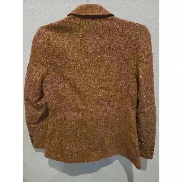 TGIF Women's Vintage Orange Wool Blend Blazer Size 7 Button Closure Y2K - Picture 2 of 10